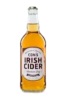 A bottle of Con's Irish Cider